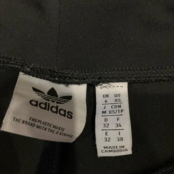 adidas Black Flared Joggers with White Side Stripes - Picture 5 of 7